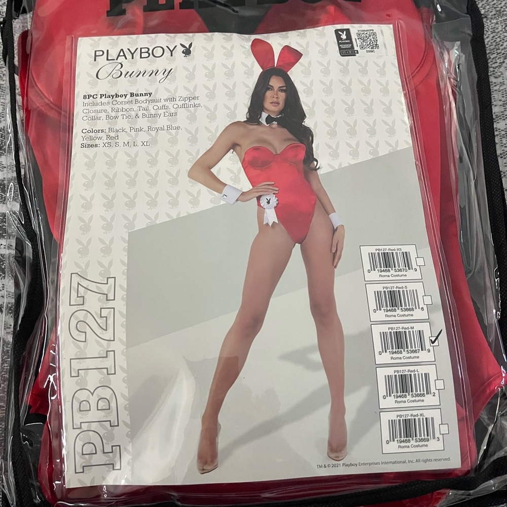 PLAYBOY Red Bunny Costume Set never worn size medium